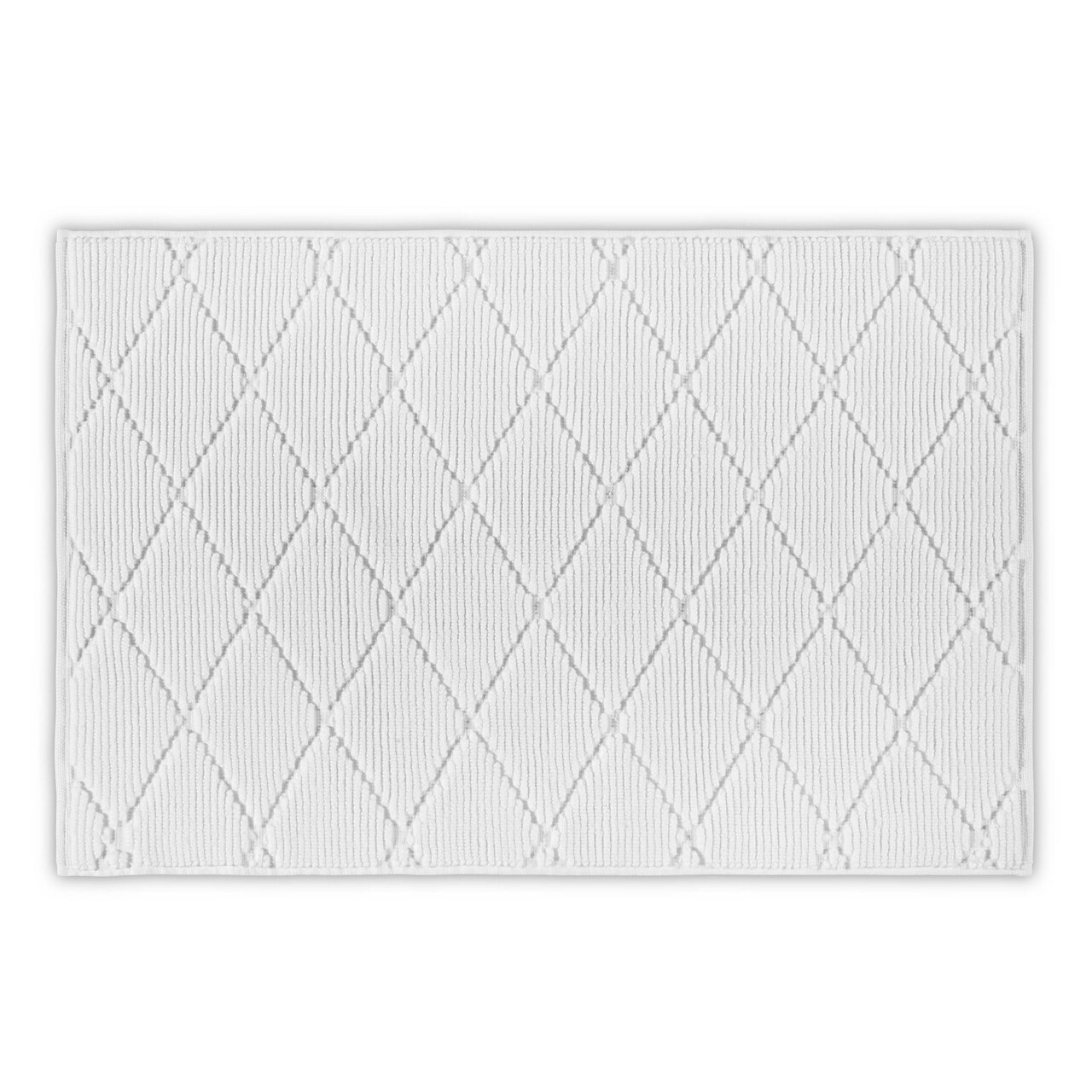 Covoras de baie, L'essentiel Maison, Diamond, 50x80 cm, Alb - imagine 3